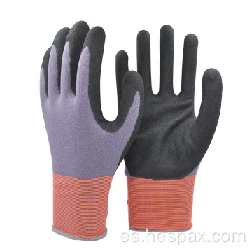 Guantes de trabajo recubiertos con nitrilo resistente a aceite anti-Slip Hespax